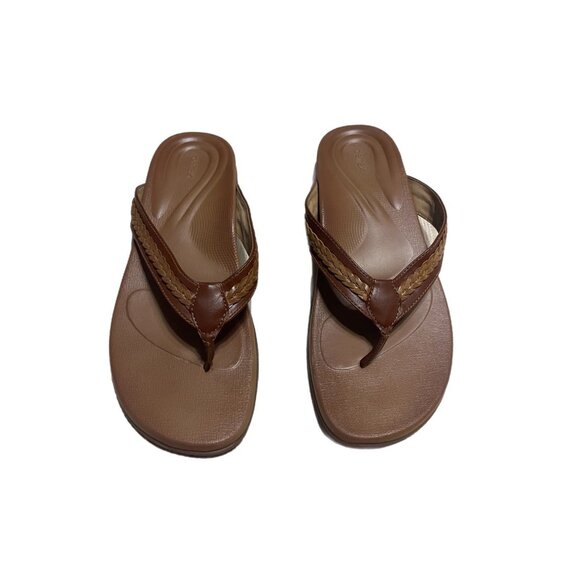 Aetrex Emmy Size 9  Flip Flops Thong Sandals Braid Detail - Picture 1 of 7